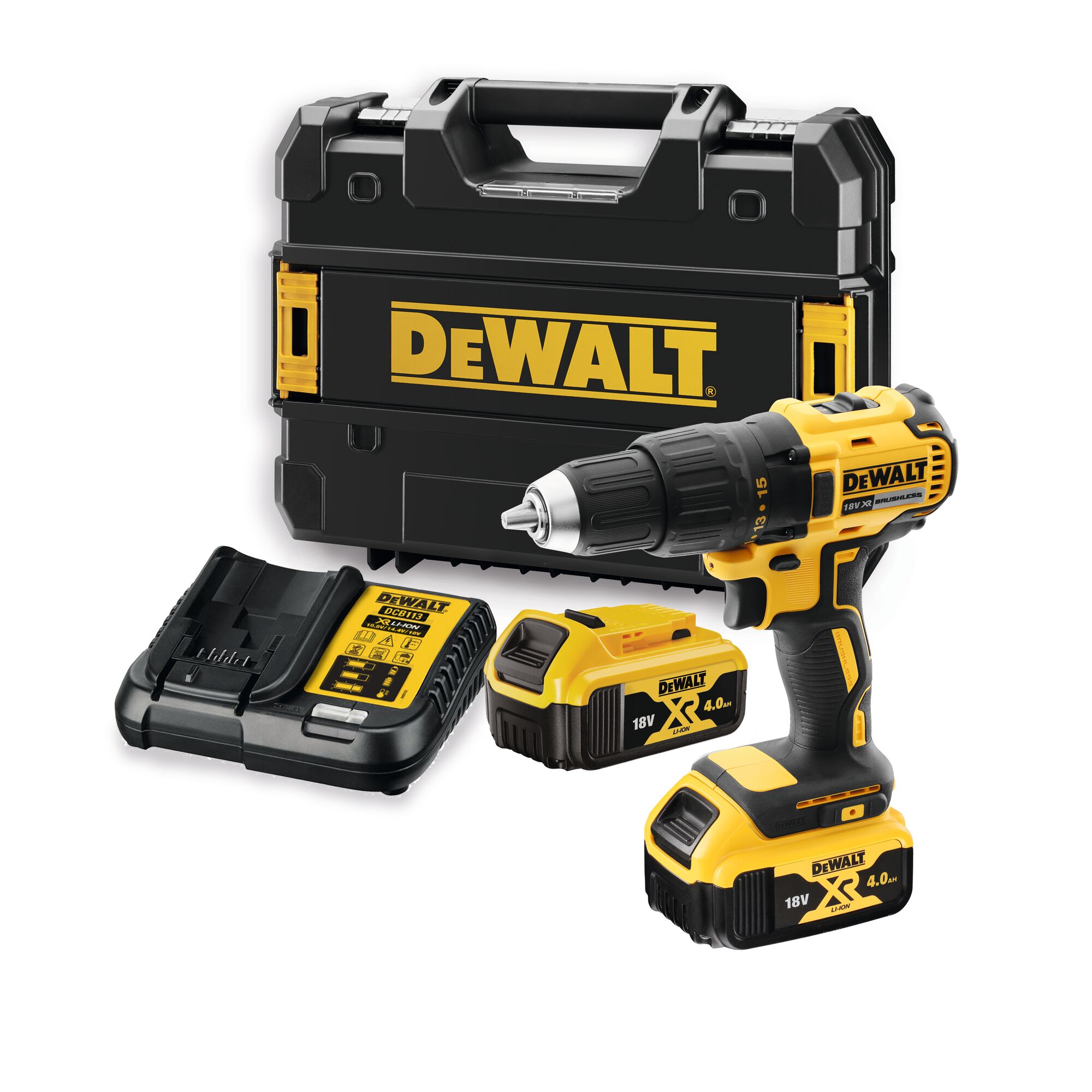 18V XR Brushless Compact Drill Driver 2 X 4Ah DEWALT