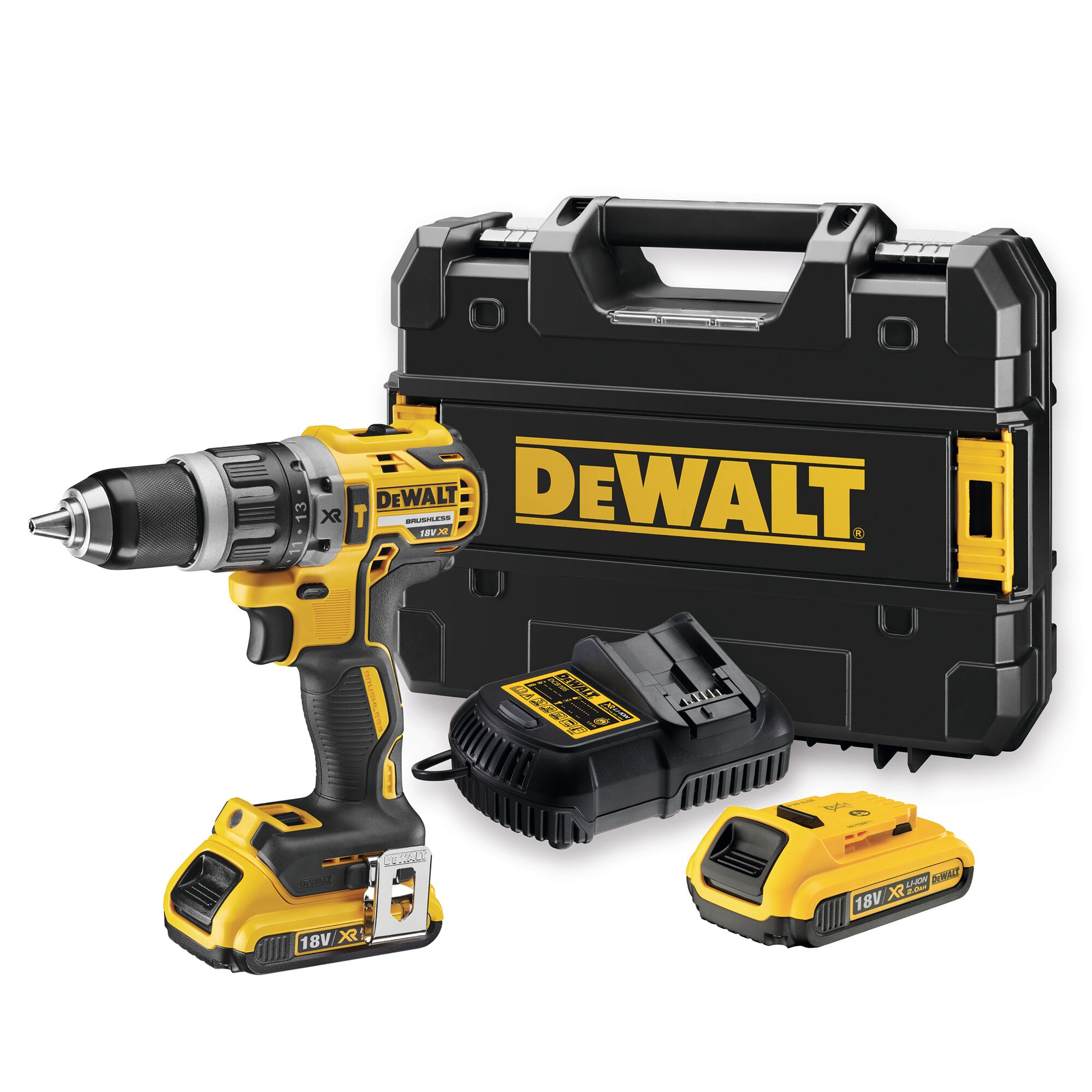 18V XR Brushless Hammer Drill Driver 2 X 2 Ah DEWALT