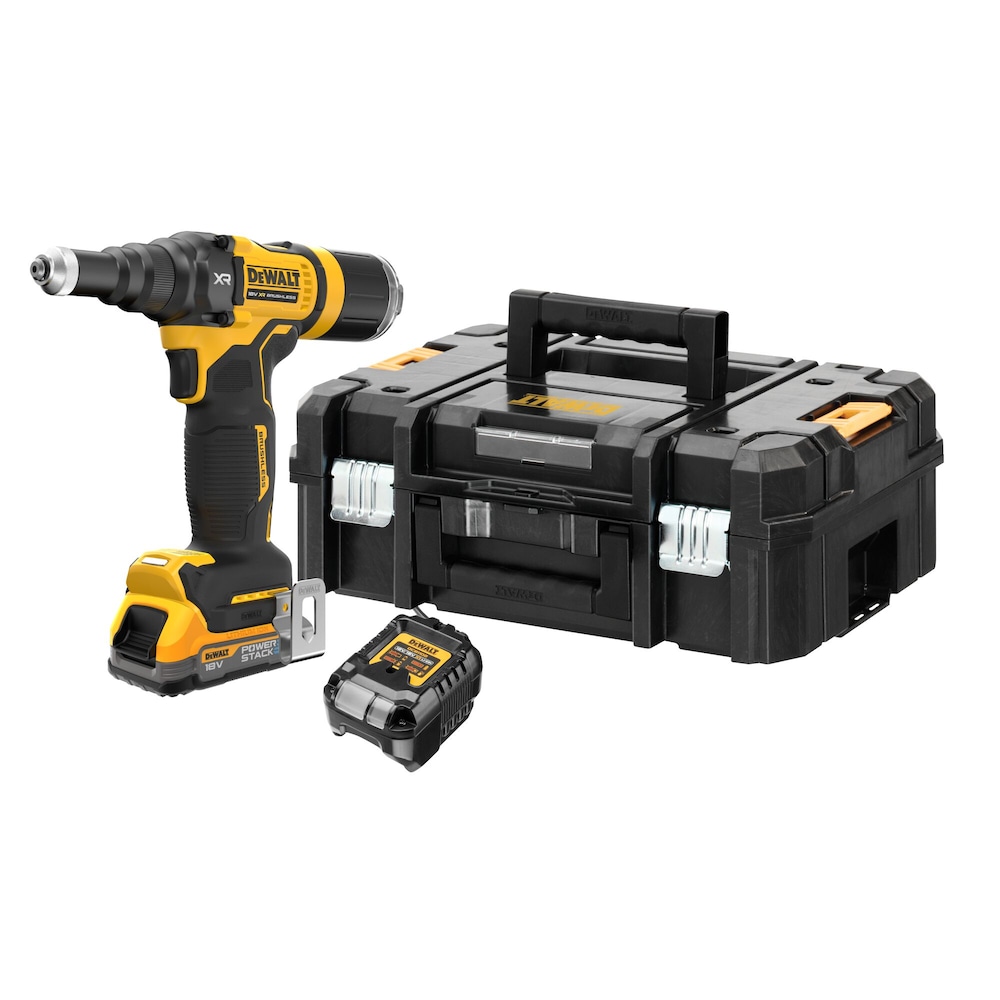 18V XR Brushless 4.8mm Rivet Gun - 1 X 1.7Ah POWERSTACK Batteries