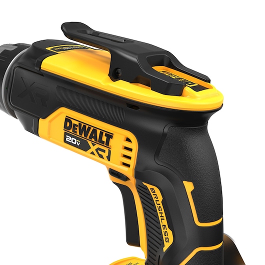 close up of stud clip on 20V MAX XR(®) Brushless Drywall Screwgun