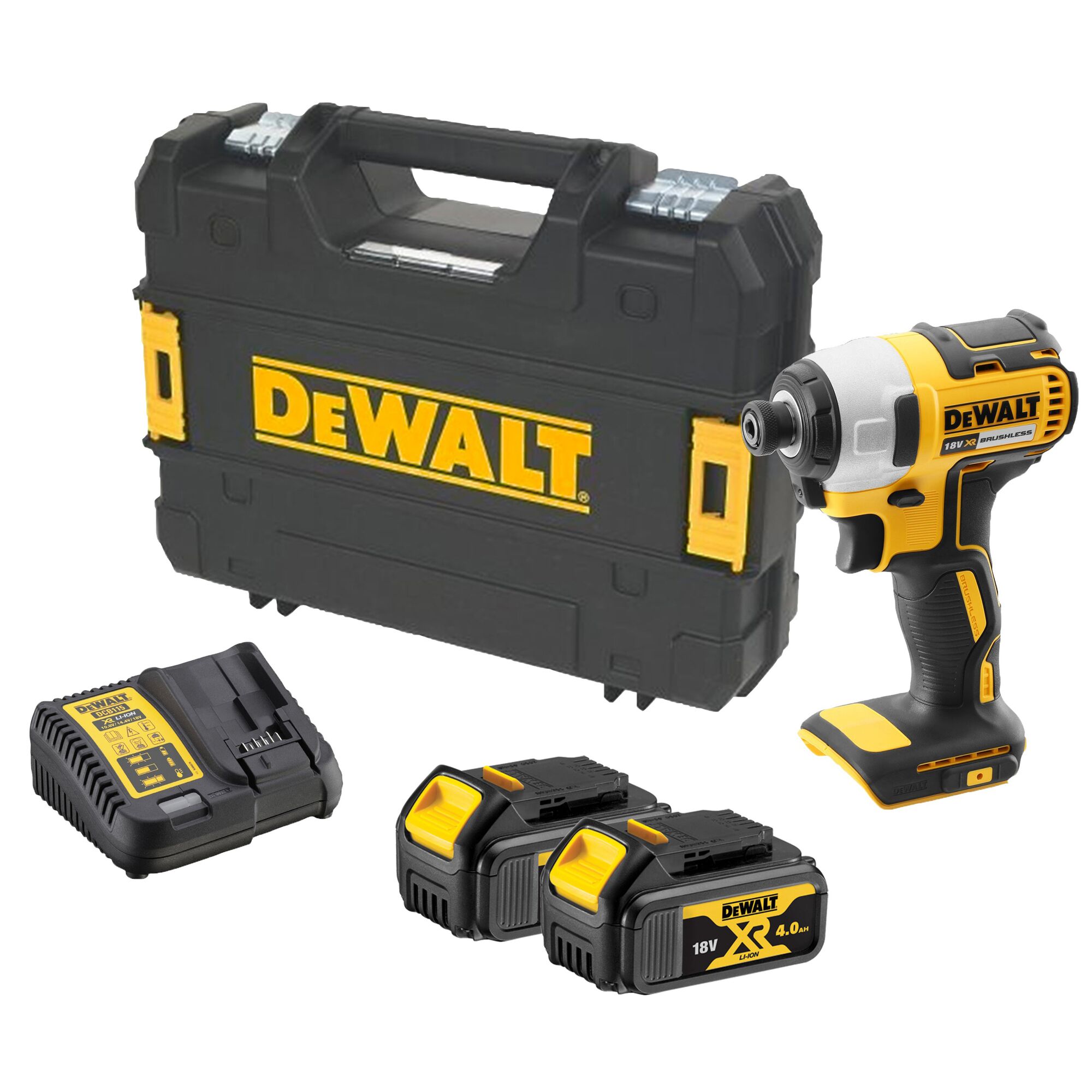 18V XR Brushless Impact Driver 2 X 4 Ah DEWALT