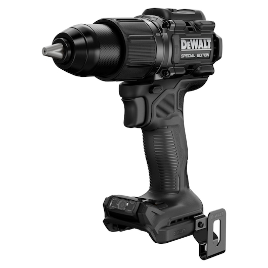 Greyscale render of  bare unit DEWALT x McLaren F1 Team 18V XR Special Edition Hammer Drill Driver