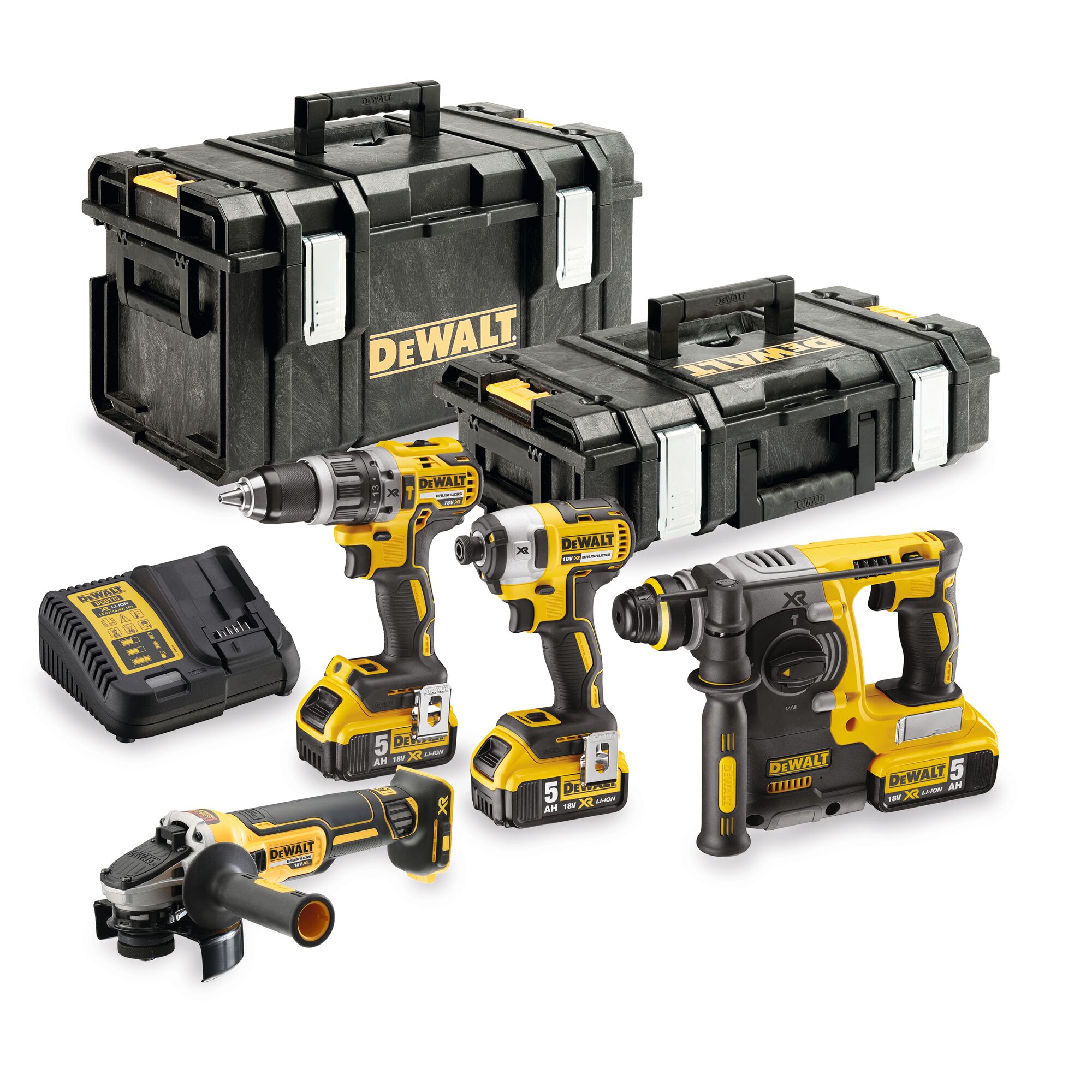 18V XR Brushless 4 Piece Kit - 3 X 5Ah 