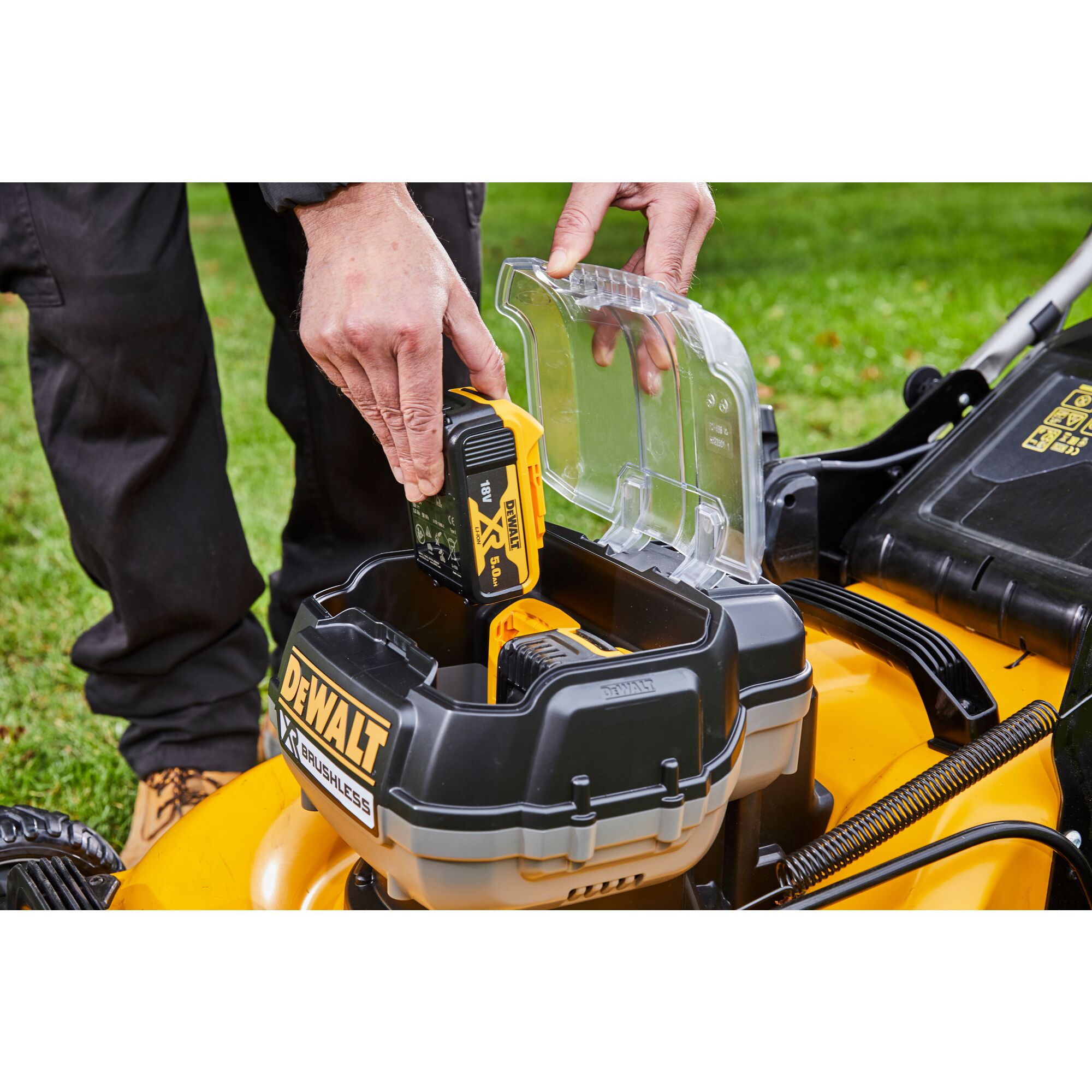 2 x 18V XR Li Ion Lawn Mower Bare Unit DEWALT