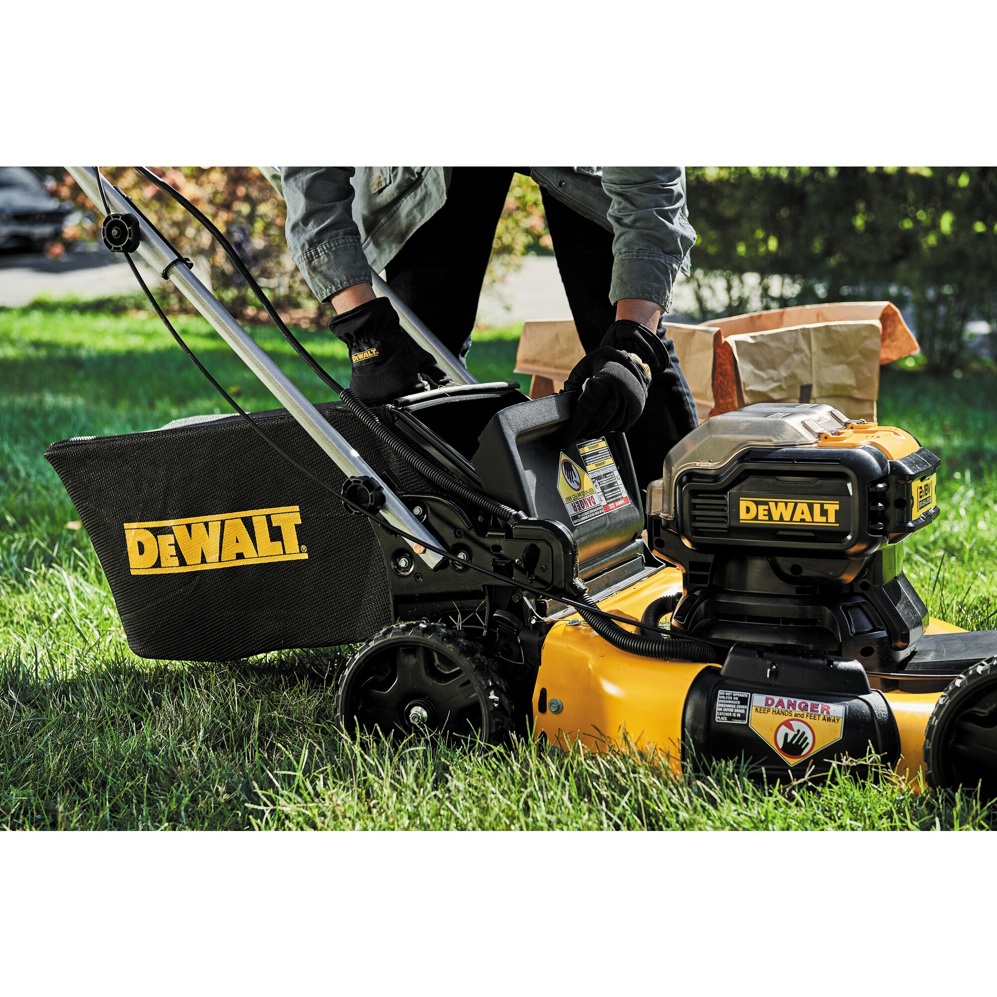 Electric lawn on sale mower dewalt