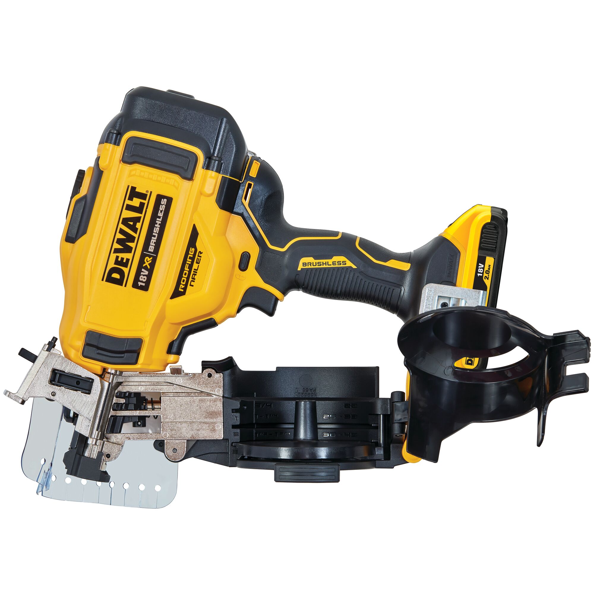 18V XR Cordless Roofing Nailer 2 x 2 Ah DEWALT