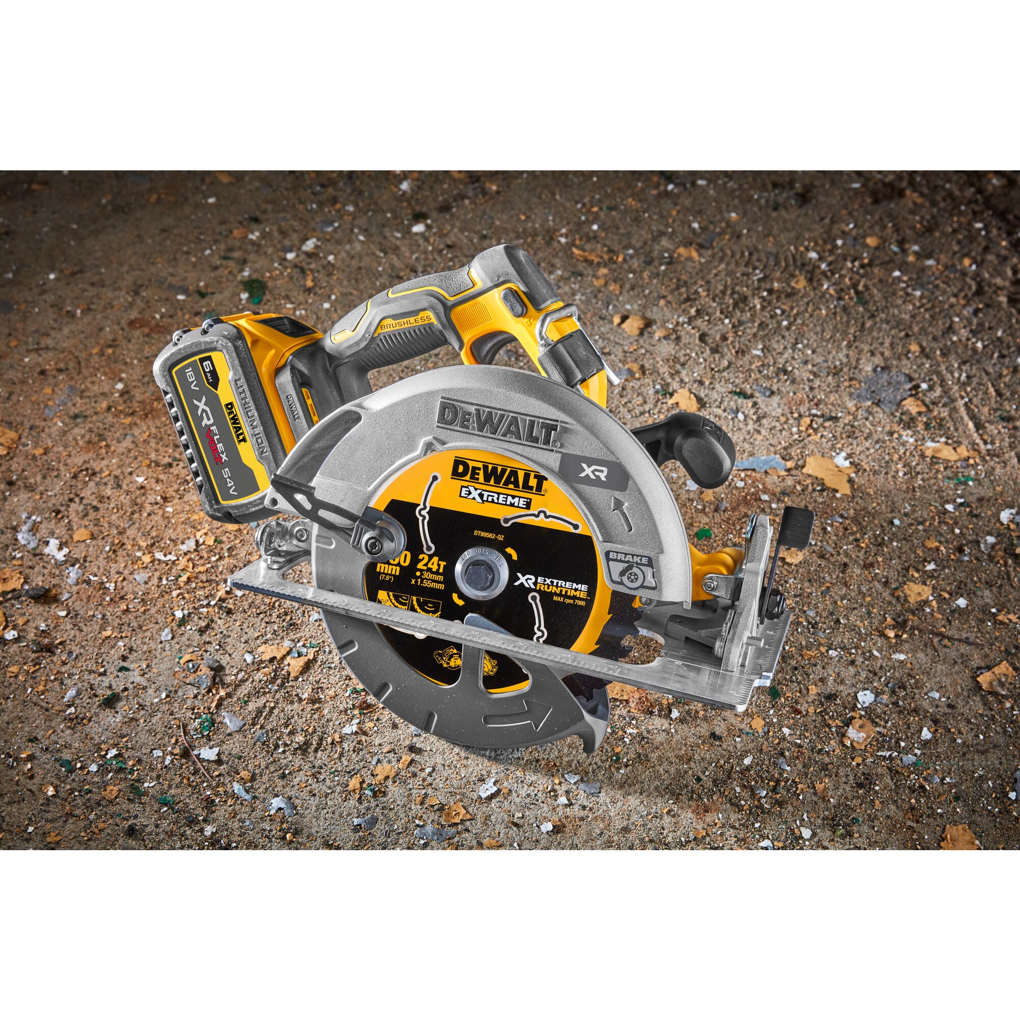 18V XR 190mm Circular Saw With FLEXVOLT ADVANTAGE 1 X 6Ah DEWALT