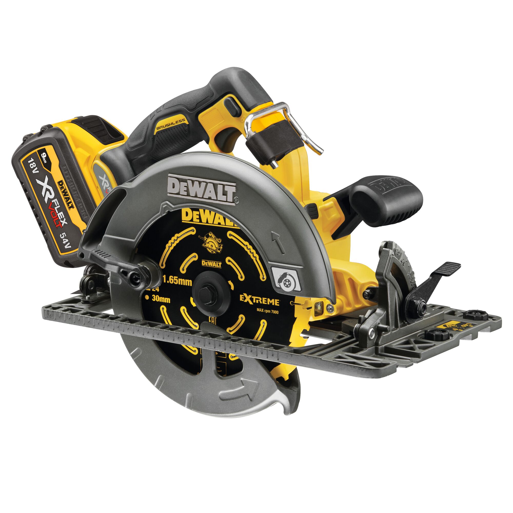 54V XR FLEXVOLT Rail Compatible Circular Saw 184 mm 2 X 9 Ah