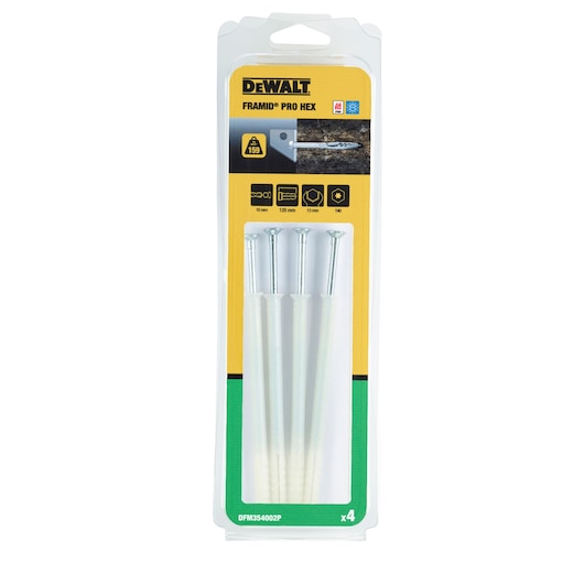 FRAMID®-PRO Hex Head Zinc Plated (10 x 120 mm) (4 PK)