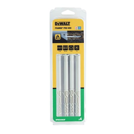 FRAMID®-PRO Hex Head Zinc Plated (10 x 140 mm) (4 PK)