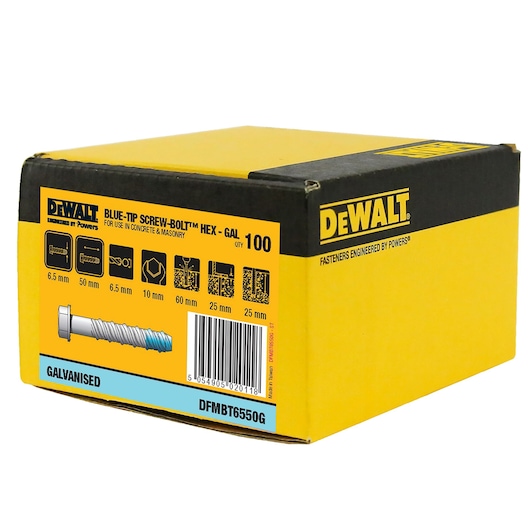 BLUE-TIP SCREW-BOLT™ GAL HEX HEAD Ø6.5 (50 PK/HANG)