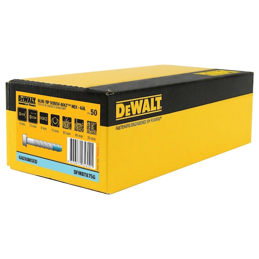 BLUE-TIP SCREW-BOLT™ GAL HEX HEAD Ø8 x 75 BULK