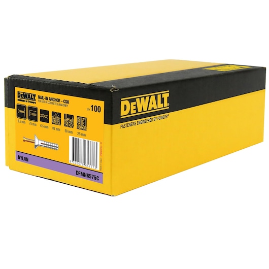 NAILIN® ANCHOR NYLON/ZINC YELLOW CSK HEAD (Ø6.5 x 75 MID)