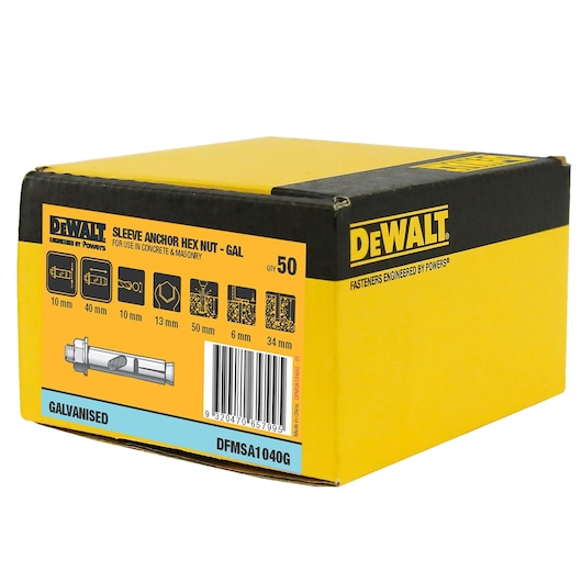 SLEEVE ANCHOR GAL HEX HEAD (Ø10 x 40 BULK)