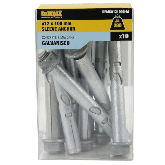 SLEEVE ANCHOR GAL HEX HEAD (Ø12 x 100 MID)