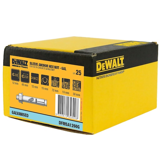 SLEEVE ANCHOR GAL HEX HEAD (Ø12 x 60 BULK)