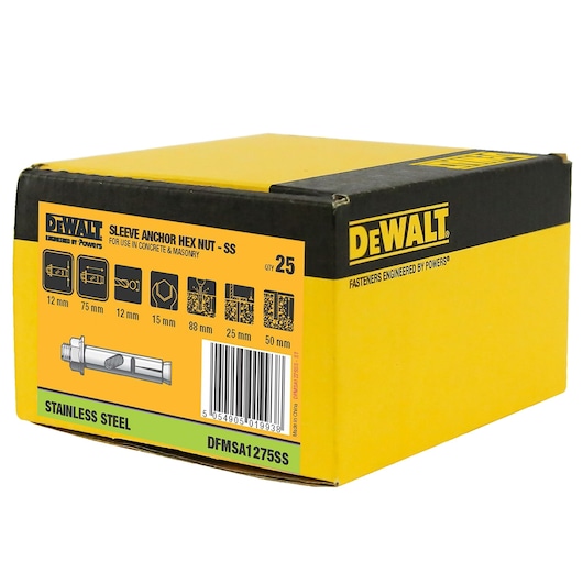 SLEEVE ANCHOR 316 S/S HEX HEAD (Ø12 x 75 BULK)