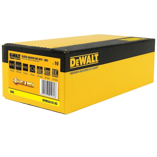 SLEEVE ANCHOR ZINC YELLOW HEX HEAD (Ø16 x 145 BULK)