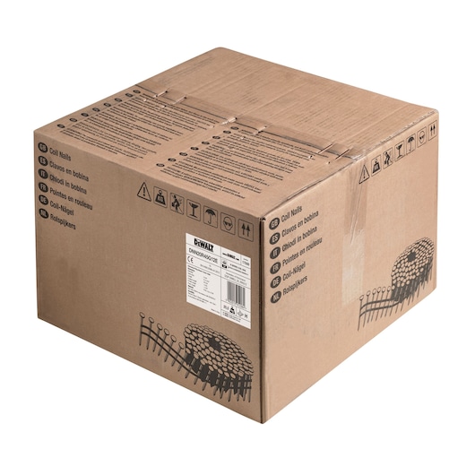 3/4 view box of 45mm galvanised coil nails