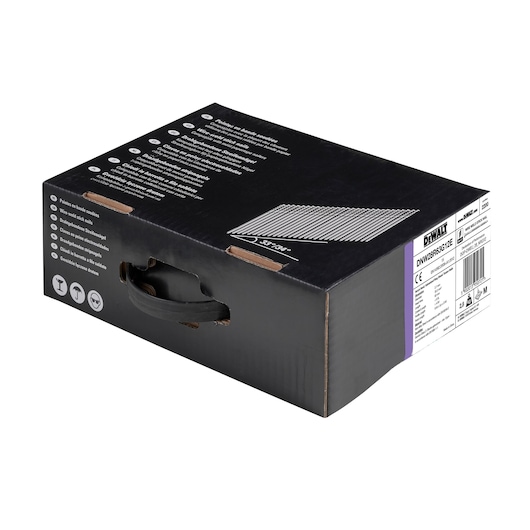 3/4 view box of 63mm wireweld galvanised ring shank framing nails