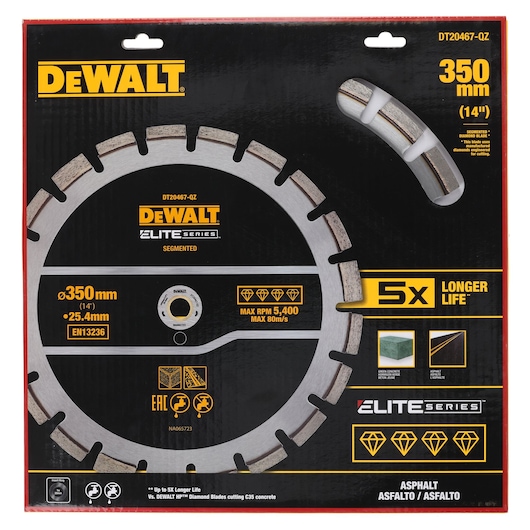 Elite Diamond Cutting Wheel 350 x 25.4mm in pack