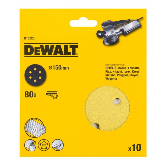 ROS Sheet - 6 hole (150 mm Diameter) (80 Grit)
