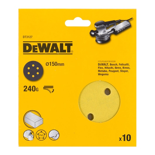 ROS Sheet - 6 hole (150 mm Diameter) (240 Grit)