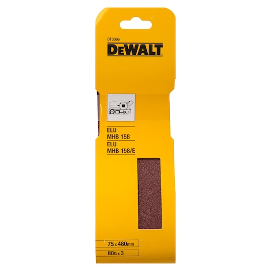 75mm x 480mm 80G Multi-Purpose Sanding Belt (3 Pack)