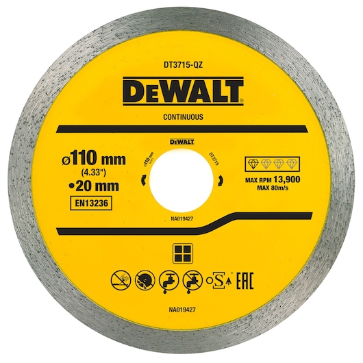 110x20mm Continuous Rim Diamond Wheel  