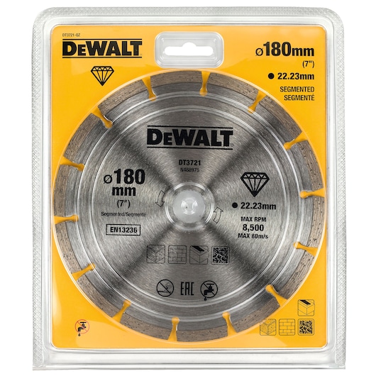 HIGH PERFORMANCE DIAMOND CUTTING DISC SEGMENTED UNIVERSAL 180MM X 22.23MM