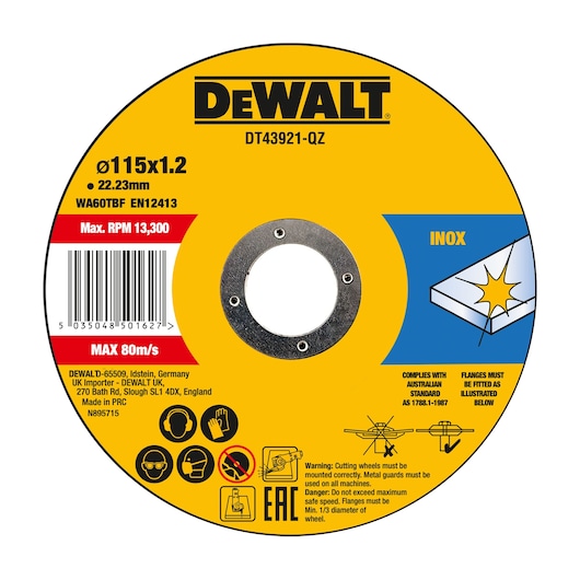 HIGH PERFORMANCE BONDED DISC THIN CUT (10 X TIN) (115 mm X 1.2 mm X 22.23 mm)