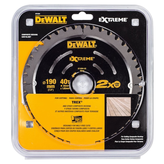 EXTREME Circ Saw Blade 190x30mm CompDeck Blade 40T