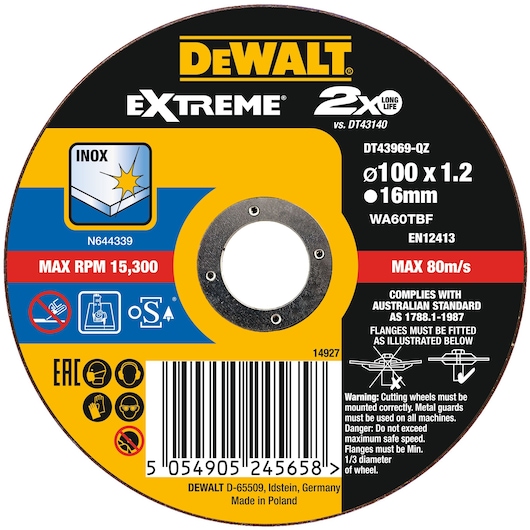 EXTREME® BONDED DISC THIN CUT 100MM X 1.2MM X 16.0MM