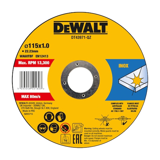 HIGH PERFORMANCE BONDED DISC THIN FAST CUT (10 X TIN) 115MM X 1.0MM X 22.23MM