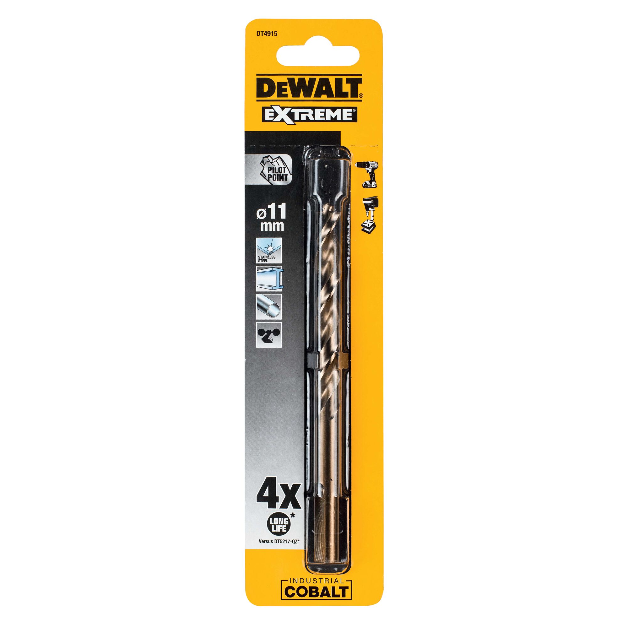 11mm Industrial Cobalt HSS E Drill Bit DEWALT