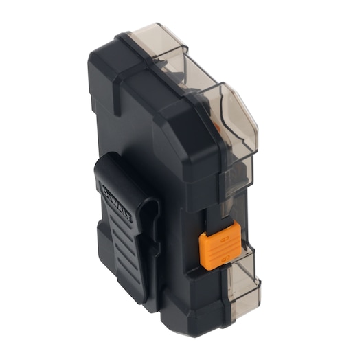 Rear view of the Limited Edition DEWALT/McLaren screwdriver bit set case