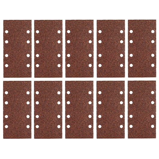 1/3 Sheet 93mm x 190mm 40G Multi Purpose Sanding Sheet 8 Hole (10 Pack)