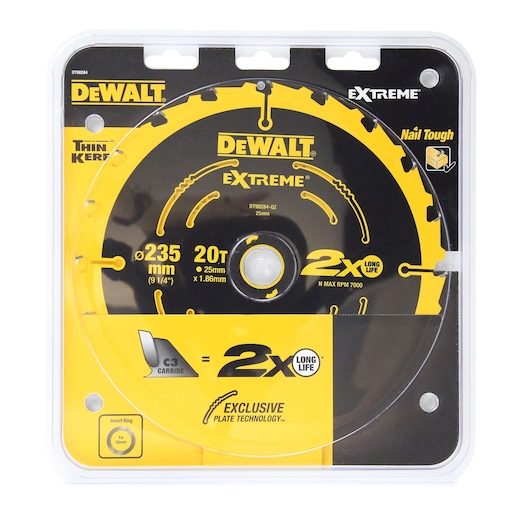 EXTREME® 2X LIFE CIRCULAR SAW BLADE 235MM X 20T (16/25MM)