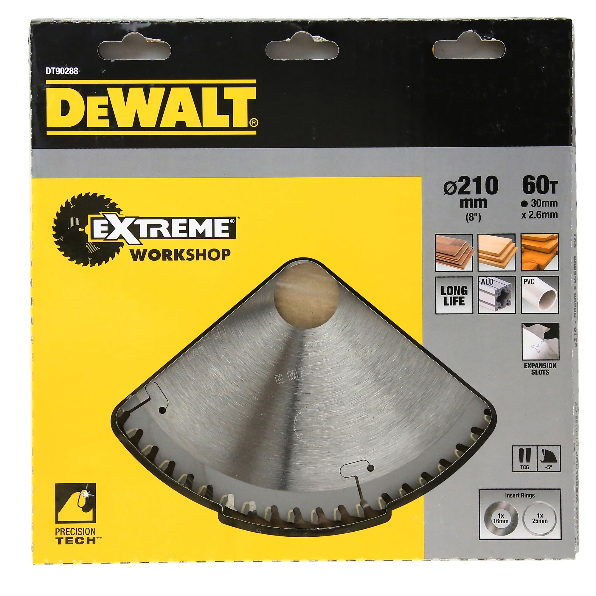 EXTREME WORKSHOP CIRCULAR SAW BLADE TCG 210MM X 60T 16 25 30MM