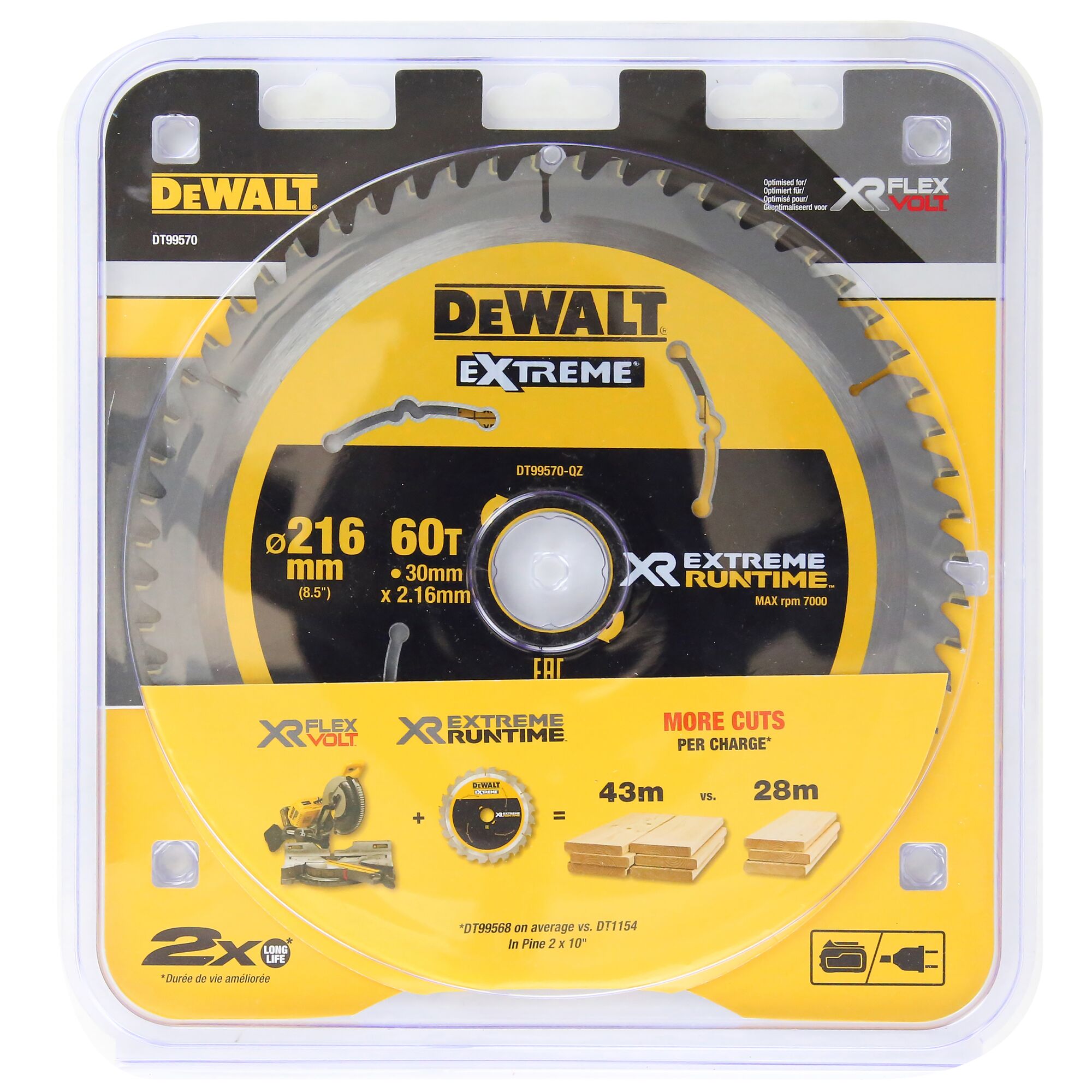 Dewalt 216mm top blade