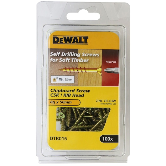CHIPBOARD ZINC YELLOW SELF EMBEDDING HEAD Ø8 x 50 HANG