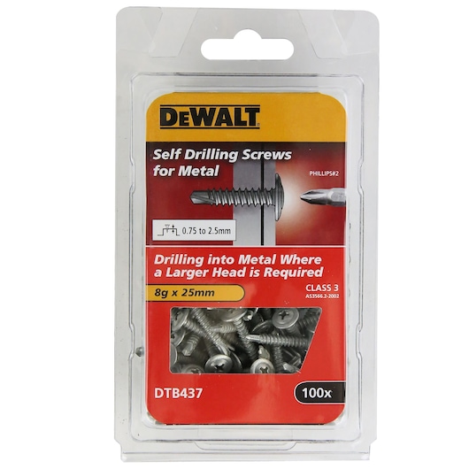 METAL SELF DRILLING CLASS 3 BUTTON HEAD Ø8 x 25 HANG