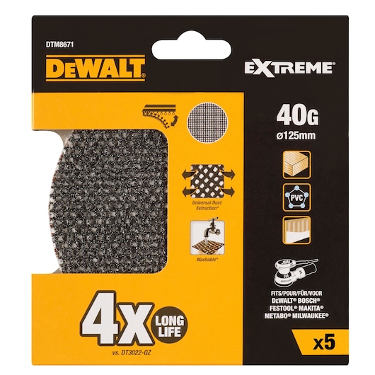 EXTREME Universal Abrasive Mesh ROS Sheet - 125mm Diameter - 40G