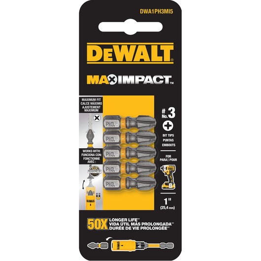 MAX IMPACT™ 25MM PH3 INSERT BIT 5 PACK