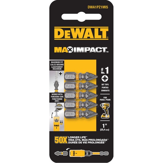 MAX IMPACT™ 25MM PZ1 INSERT BIT 5 PACK