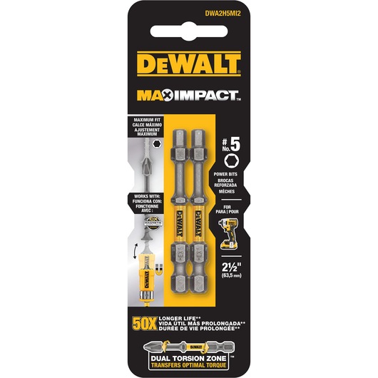 MAX IMPACT™ 63.5MM HEX5 POWER BIT 2 PACK