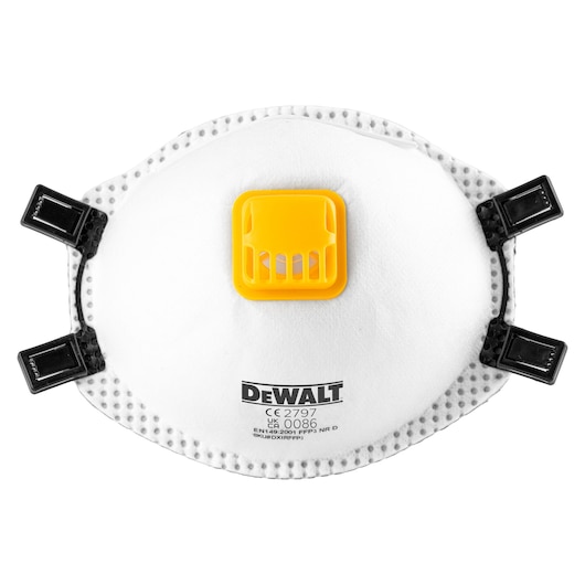 Front view of Dewalt FFP2 Disposable Particulate Respirator